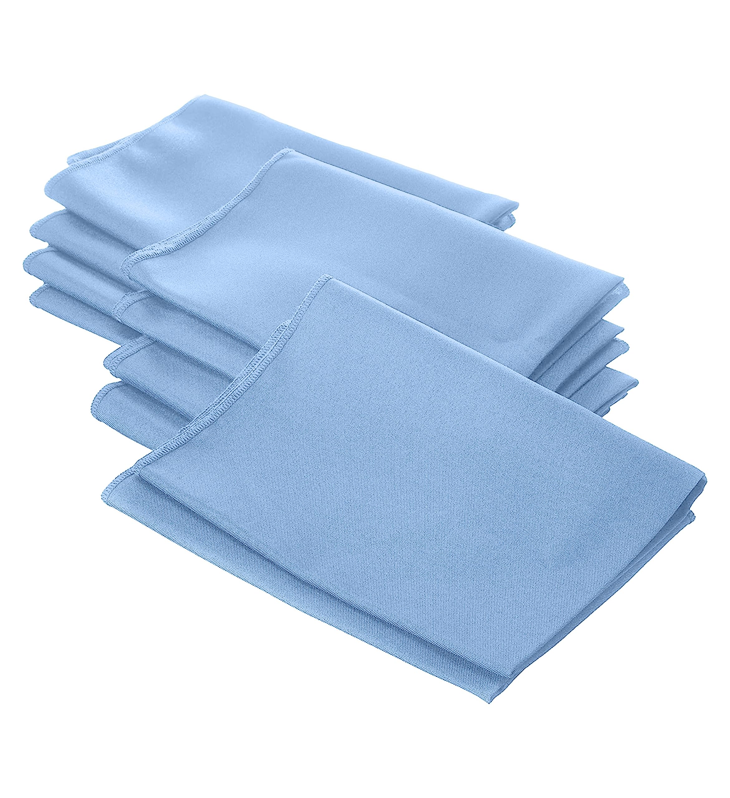 LA Linen Poplin Napkin, Polyester, Light Blue, 18 x 18-inch, Pack of 10