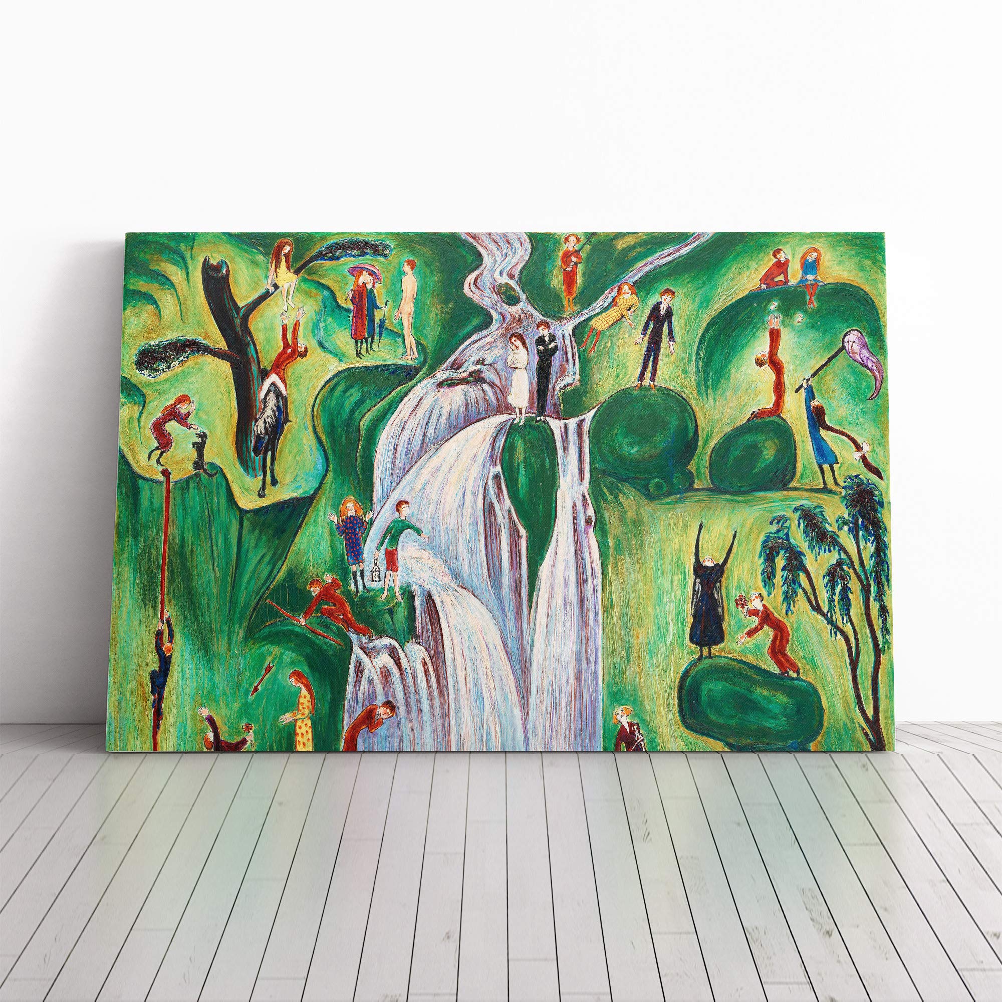Nils von Dardel The Waterfall Canvas Print | Gallery Wrapped 30mm Frame Wall Art | 20x14 inches | Ready to Hang | Modern Landscape Picture | Living Room Bedroom Lounge Office