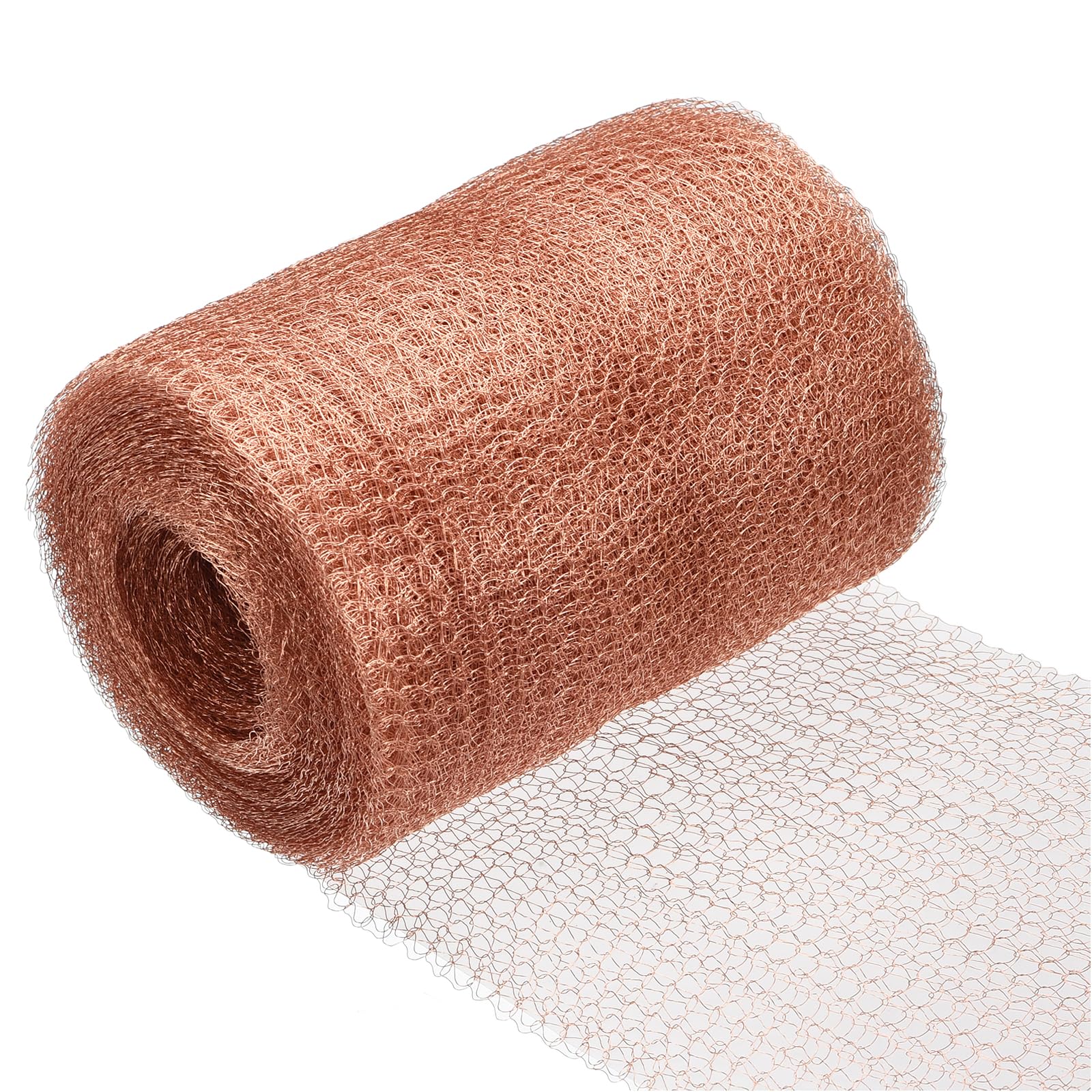 Uxcell Copper Mesh 4 Inches x 49 Feet, Copper Mesh Roll for Hole Filler, Distilling, Fabric DIY Kit, Pure 100% Copper Roll