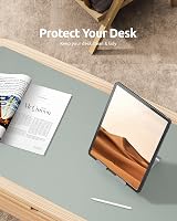 YSAGi Leather Desk Mat Large 80x40 cm Non-Slip Waterproof Grayish Green view 7