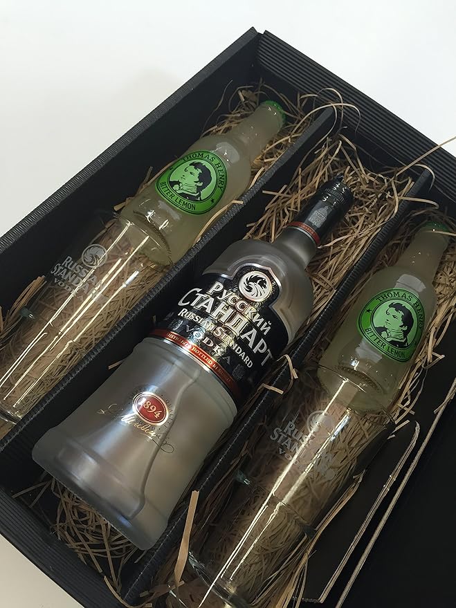 Russian Standard Vodka Lemon Set/Geschenkset -Russian Standard Vodka 700ml (40% Vol) + 2x Gläser + 2x Thomas Henry Bitter Lem