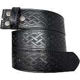 BC Belts Leather Belt Strap with Embossed Celtic Knot Weave Pattern 1.5