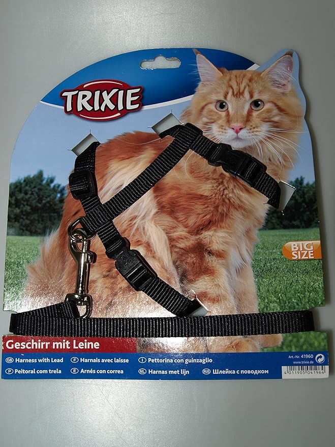 Trixie 41960 Katzengeschirr Mit Leine Xl Nylon 3457 Cm13 Mm 120 M