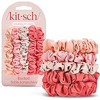 Kitsch Satin Scrunchies for Women - No Crease Hair Ties for Girls | Scrunchies For All Hair Types and Textures, Perfect for D