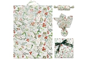 Benvo Floral Tissue Paper 20x29 Inch - 20 Sheets Decoupage Craft Paper for Gift Wrapping, Flower DIY Art Projects, Spring Wedding, Birthday & Baby Shower Decorations(Style O)