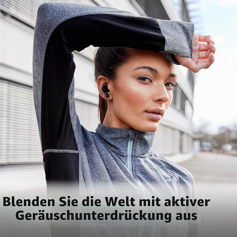 White Buds - TWS True Wireless Kopfhörer T302A mit Active Noise Cancelling und bis zu 35 Std. Musikwiedergabe, klein