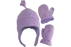 N'Ice Caps Toddler Baby Winter Hat Mitten Set - Kids Boys Girls Gloves Fleece Sherpa Lined