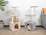 HOMIDEC Cat Scratching Post 90cm Cat Tree Beige Multi-Level Indoor view 6
