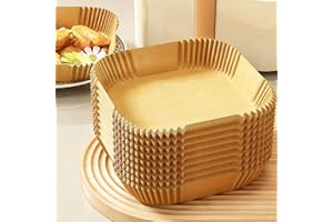 Air Fryer Paper Liners, 100PCS Air Fryer Liners Disposable, 8" Square Baking Liner for 5-8 qt Airfryer Basket, Non-stick and 