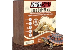GRO-MED ReptiCare Organic Coconut Coir Compressed 10lb Block - Expands to 80 Quarts, Ideal Coconut Fiber Bedding for Ball Pythons, Bearded Dragons, Lizards, Tortoises, Hermit Crabs, and Bioactive Terrariums