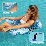 Sloosh Inflatable Pool Chair 2 Pack Tropical Leaves Adjustable Backrest view 4
