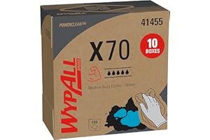 Wypall 41455 X70 Extended Use Reusable Wipers Pop-Up Box, Long Lasting Performance, White (Pack of 100)
