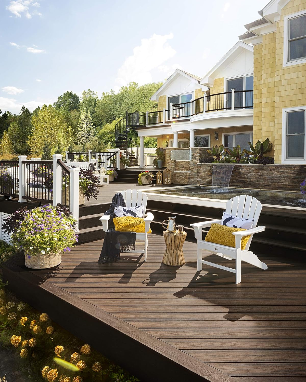 outdoor trex furniture on Adirondack Chairs Pacific Blue Trex Outdoor Furniture Txa15pb Yacht Club Shellback Adirondack Chair Patio Lawn Garden