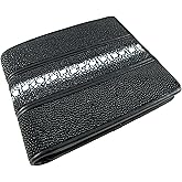 Pelgio Genuine Row Diamond Stingray Skin Leather Bifold Wallet
