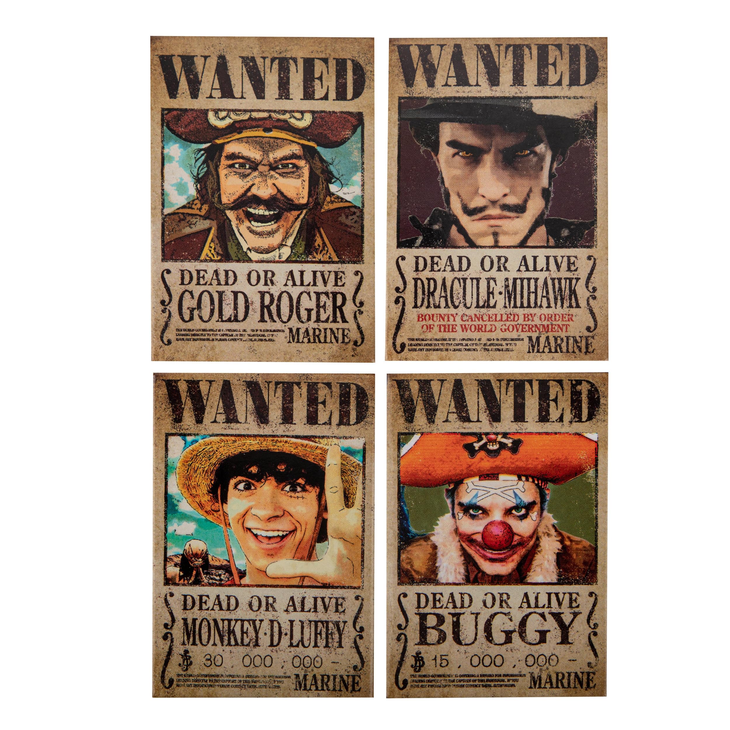 Cinereplicas One Piece - Set of 4 'Wanted' Magnets - Official License