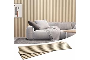 Jindoli 94 Inch Wood Slat Acoustic Panels for Stylish Decor and Noise Reduction,3D Fluted Panel for Wall,Interior Design 3D Wood Wall Panels Use for Soundproof Paneling,Yellow Oak