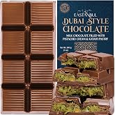 Eastanbul Dubai Chocolate, Milk Dubai Chocolate Bar Pistachio Gift Box, 7oz | Milk Chocolate Filled with Pistachio Cream and Kataifi Pastry, Dubai Style Viral Chocolate Bar with Kunafa, Christmas Gift