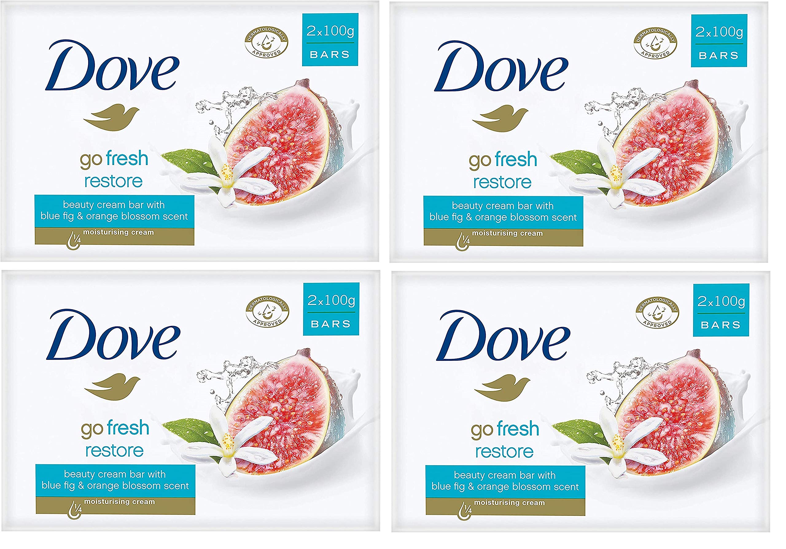 Dove Go Fresh Restore Beauty Cream Soap 8 Bars 2x100gm (4 PACKS)