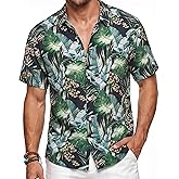 Giggling Getup Men's Hawaiian Shirt Casual Short Sleeve Button Down Summer Beach Shirt