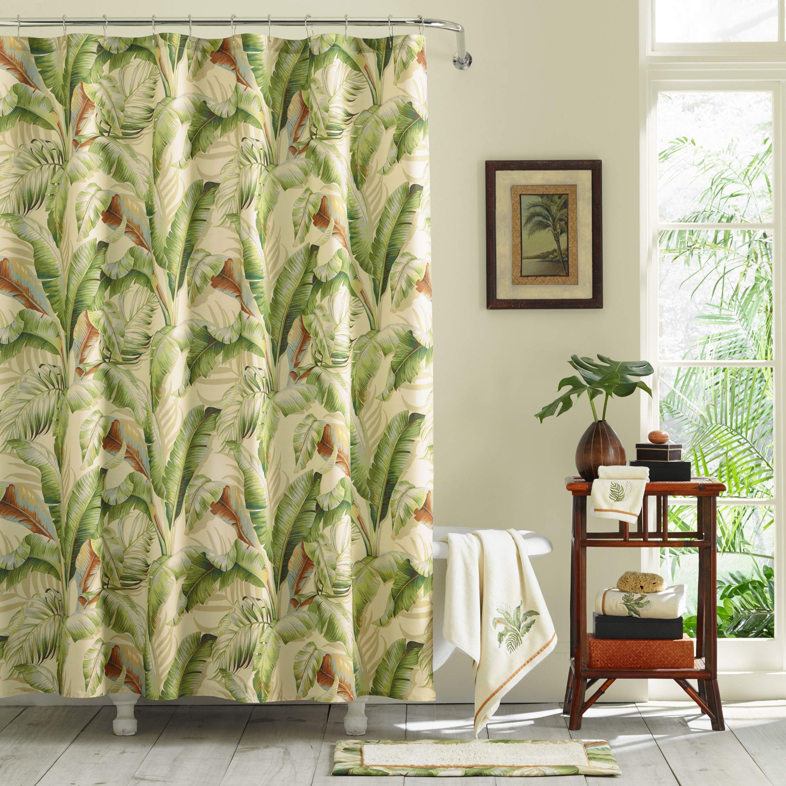 Photo 1 of Tommy Bahama - Bathroom Rugs, Cotton Bath Mat, Stylish Tropical Bathroom Decor (Palmiers Medium Green, 20" x 30")