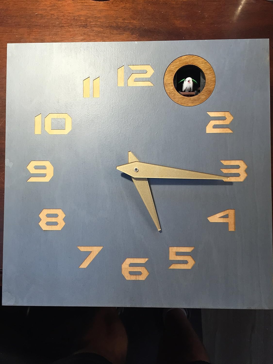 Modern Cuckoo Clock Wall Mount with Dial Numbers Handmade