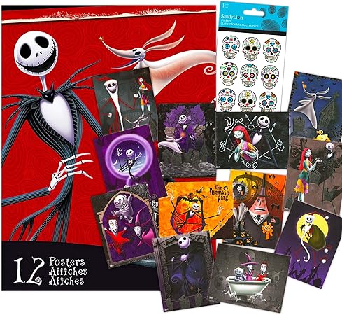 Amazon Co Jp ナイトメアー ビフォア クリスマス ポスターブック スーパーセット ジャックとサリー ゼロ Oogie Boogieなどのポスター12枚 ボーナス ステッカー付き ナイトメアー ビフォア クリスマス ルーム デコ おもちゃ