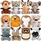 Arrozon 12 Pcs Small Stuffed Animals Bulk, 4.5 Inch Mini Stuffed Animals, Classroom Easter Egg Fillers, Keychain Plushies Toys Claw Machine Prizes, Party Favors for Kid Gifts