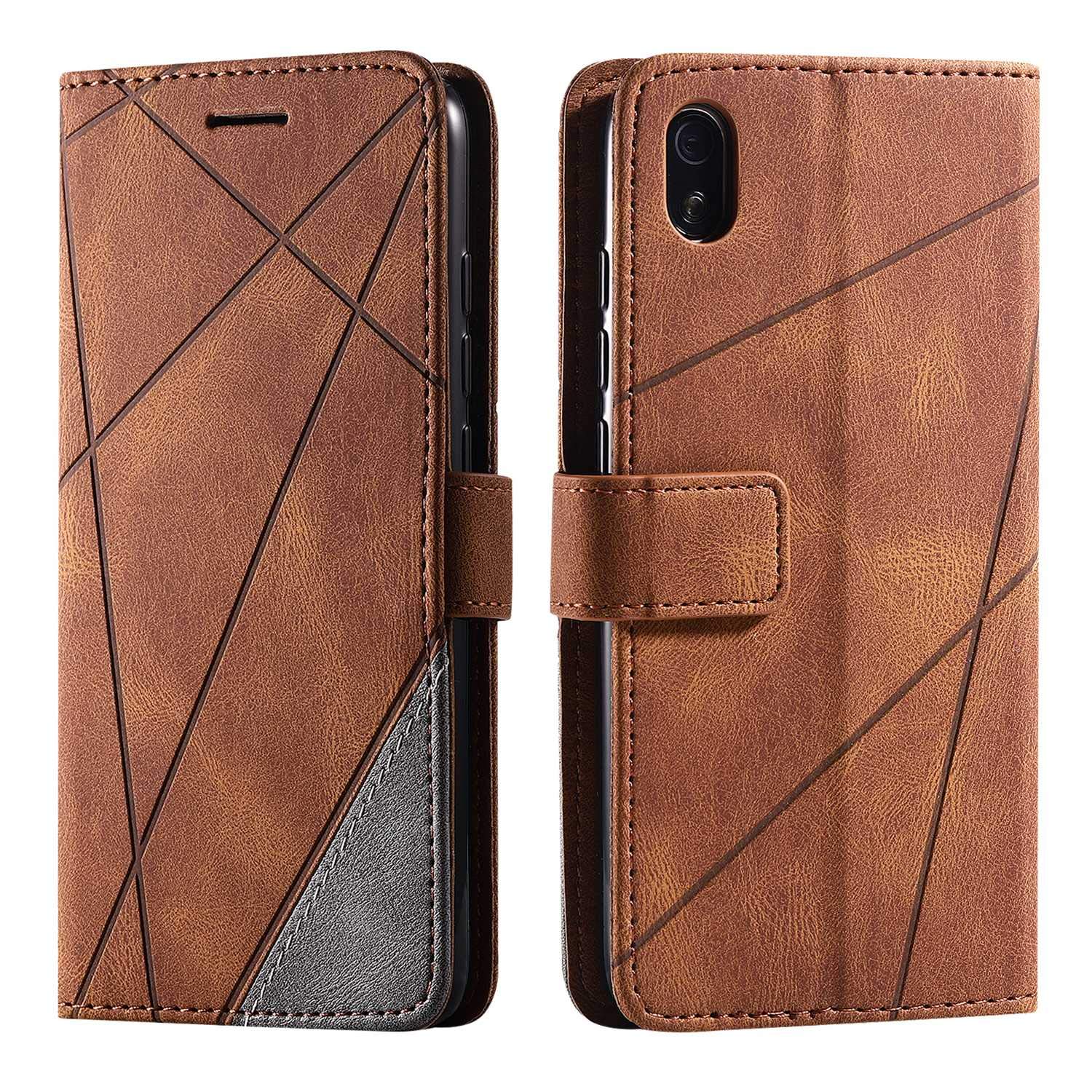 SONWO Case for Xiaomi Redmi 7A Case, Premium Leather Flip Wallet Case Magnetic Closure Card Slots Kickstand Phone Case for Xiaomi Redmi 7A, Brown