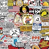 123 PCS Hard Hat Stickers (Dirty) for Tool Box, Helmet, Funny Stickers for Adults, Prank Meme Vinyl and Waterproof Decals for