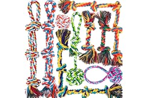 GASAPET Dog Rope Toys for Aggressive Chewers, Nearly Indestructible Dog Toys Set for Large/Medium Dogs, Heavy Duty Natural Cotton Rope Chew Toy for Teething, Tug Toy 9 Pack