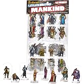 Arcknight Flat Plastic Miniatures: Mankind; 62 Unique Human-Themed Minis for DND 5e and Pathfinder; Affordable, Skinny Figurines for Dungeons and Dragons and Other Tabletop RPG Games