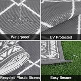 SHACOS Outdoor Rug 240x300 cm Reversible Waterproof UV Resistant Grey view 3