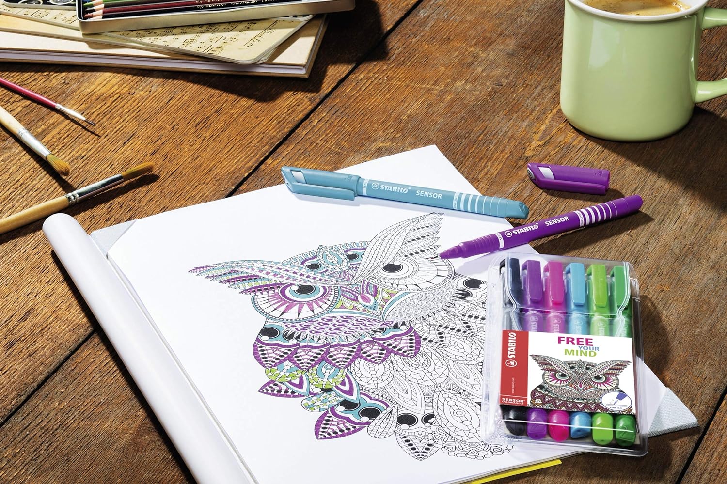 STABILO SENSOR Fineliner - Assorted Colours, Wallet of 4, black, turquoise, pink, lilac, 1 count (Pack of 4) - Image 5