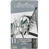 CRETACOLOR Noir Charcoal Drawing Set, 11 Pieces, Multicolor