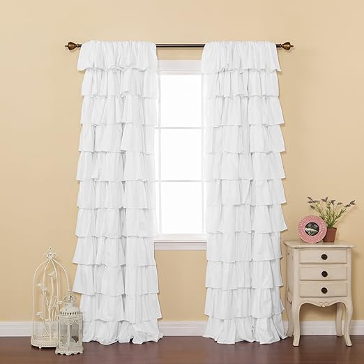 Amazon Com Best Home Fashion White Cotton Large Waterfall Ruffle