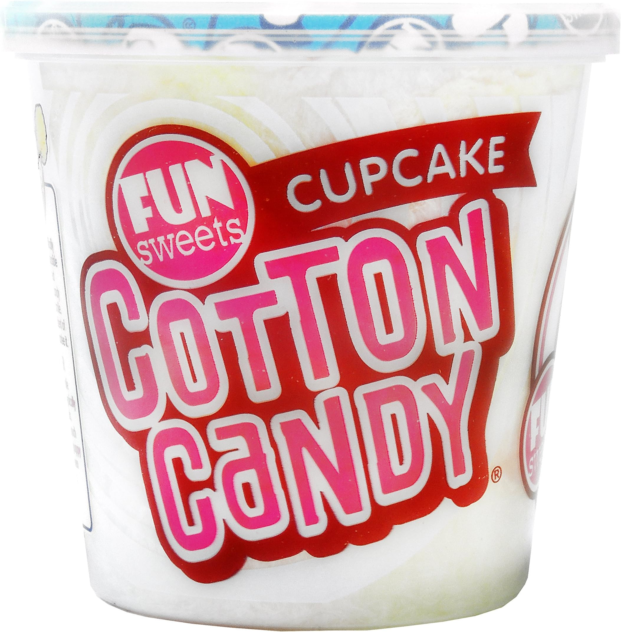Fun Sweets Cupcake Cotton Candy 1.5 oz plastic cup airtight seal 6 pcs