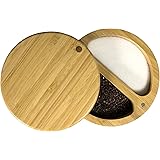 Totally Bamboo Duet Salt Box, Two Compartment Bamboo Storage Box with Magnetic Swivel Lid