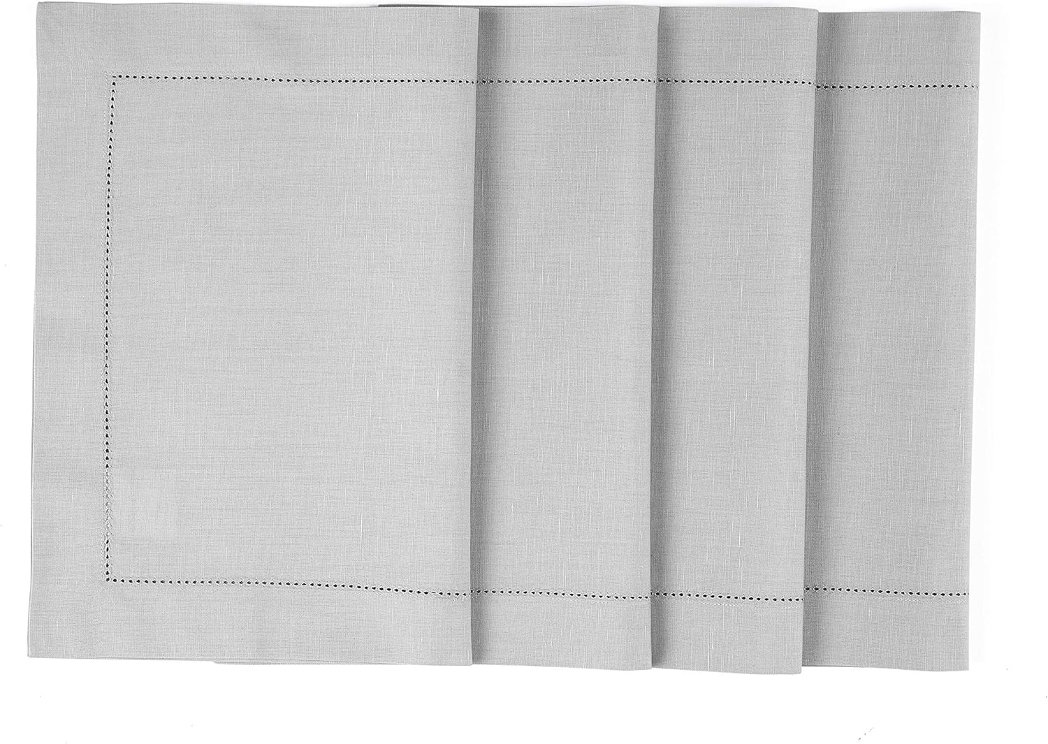 Solino Home Hemstitch Cotton Linen Table Runner – 14 x 90 Inch, Natural Fabric Machine Washable Table Runner – Grey: Home & Kitchen