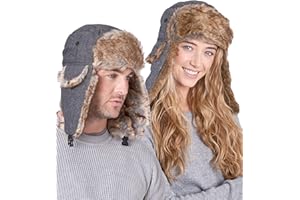 Tough Headwear Winter Trapper Hat for Men & Women - Winter Hat with Ear Flaps, Ushanka Hat, Mens Bomber Hats, Russian Hat