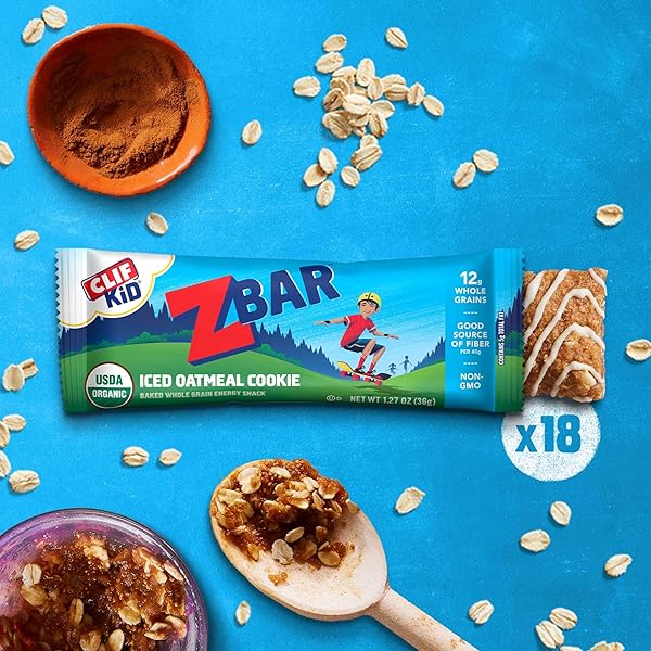 ZBAR – ICED OATMEAL COOKIE – SOFT-BAKED ENERGY SNACK BARS – NON-GMO – 12G WHOLE GRAINS – USDA ORGANIC GRANOLA BARS (18 PACK)