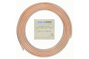 BELLA BAYS Copper Tubing 3/4" OD x 0.687" x 50 ft, 99.9% C12200 ASTM B280 Refrigeration ACR Tubing Seamless Soft Coil Round T2 Pure Copper Tube for HVAC System, Refrigerator, Industry, DIY
