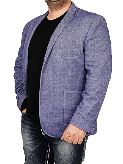 bonprix Herren Sakko untersetzt Comfort Fit Sweat Übergröße Blazer Zweiknopf Jackett Anzug Langgröße bequem Spezialgröße