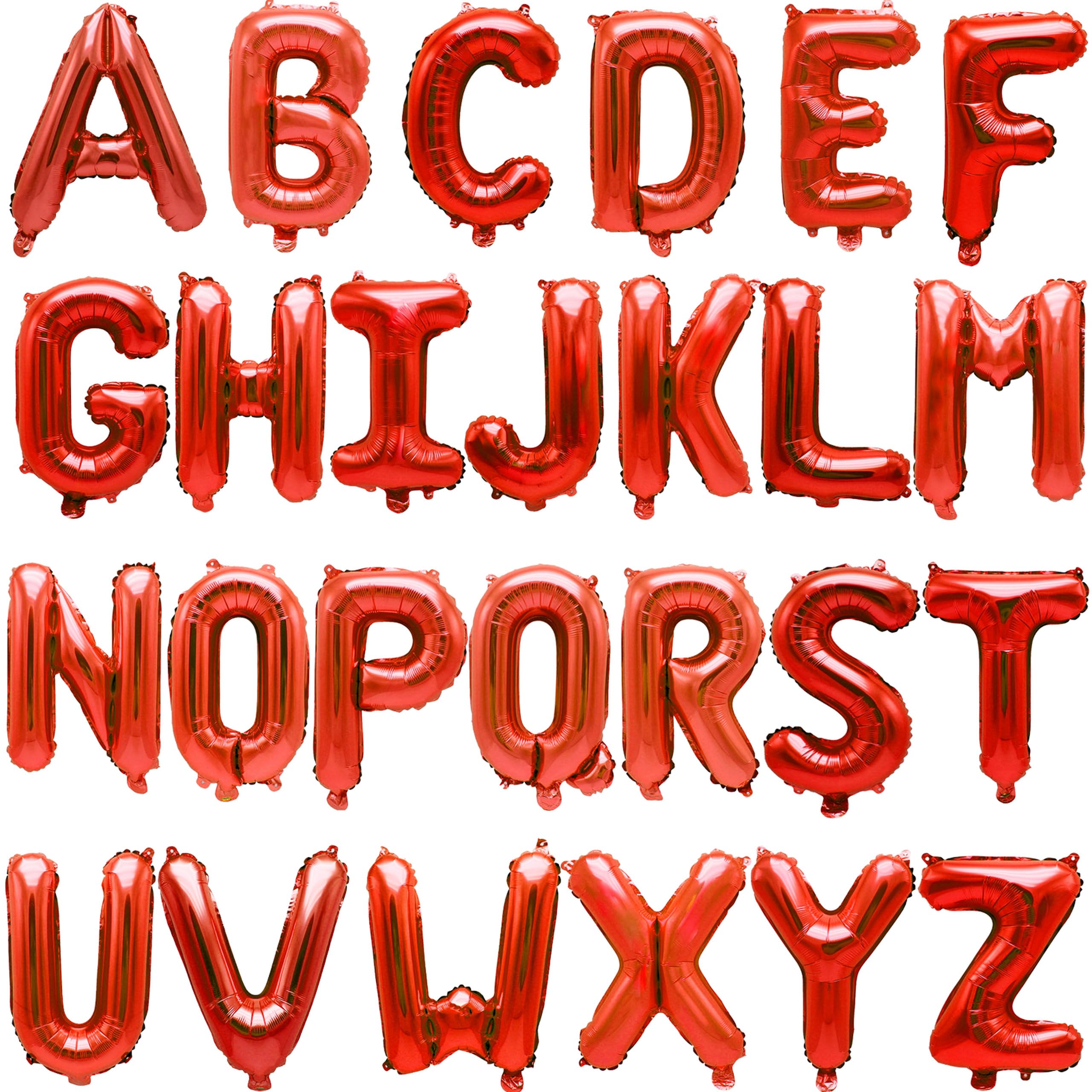 Photo 1 of 2 Set 52Pcs Red Alphabet A-Z Letter Balloons 16in Balloon Foil Letter Decorations Party Decor Red Letter Balloons Alphabet A-Z Party Supplies