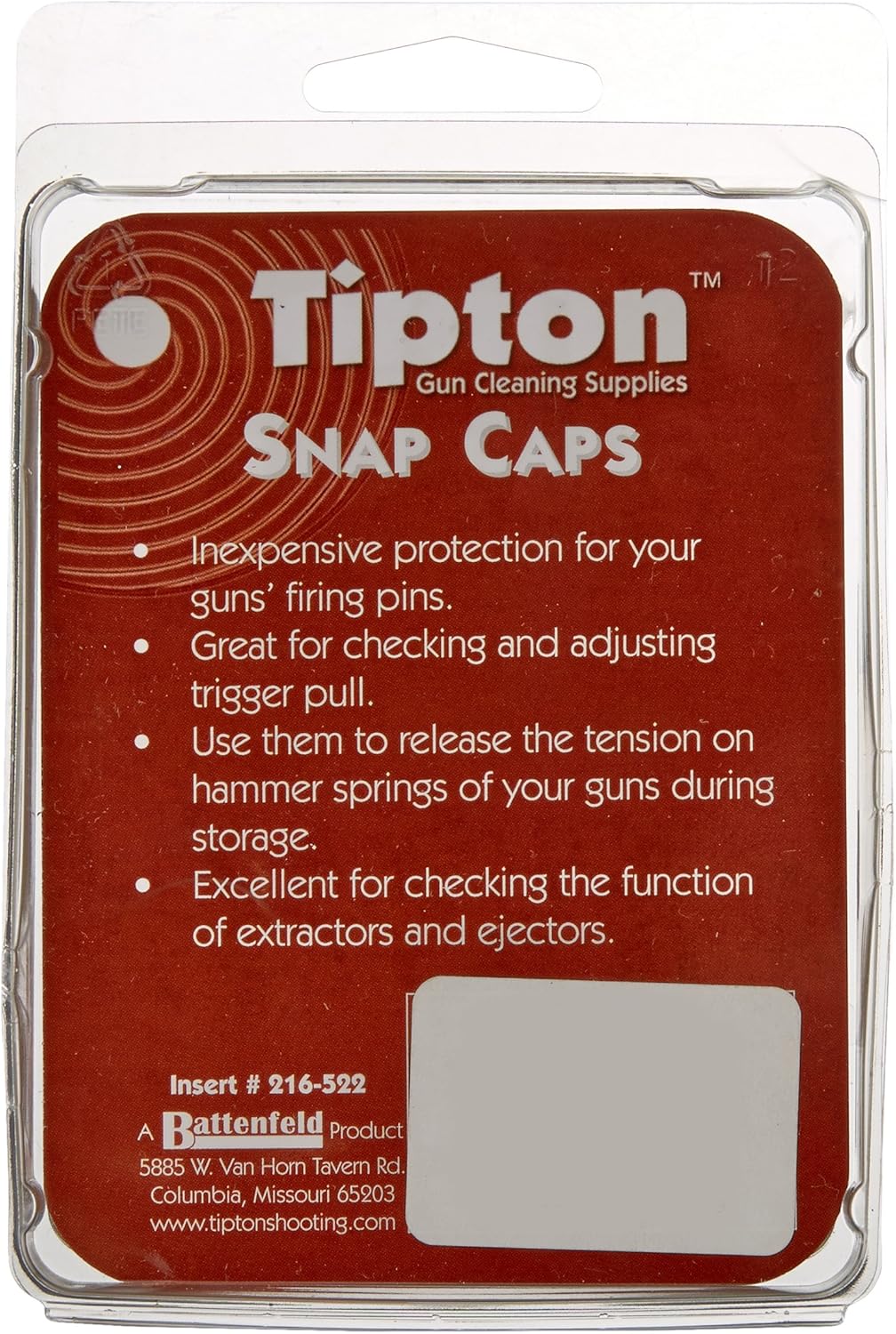 Tipton Pistol Snap Caps 9mm Luger with False Primer and Reusable Construction for Dry-Firing, Practice and Safe Firearm Storage, 5 Pack : Hunting And Shooting Equipment : Sports & Outdoors