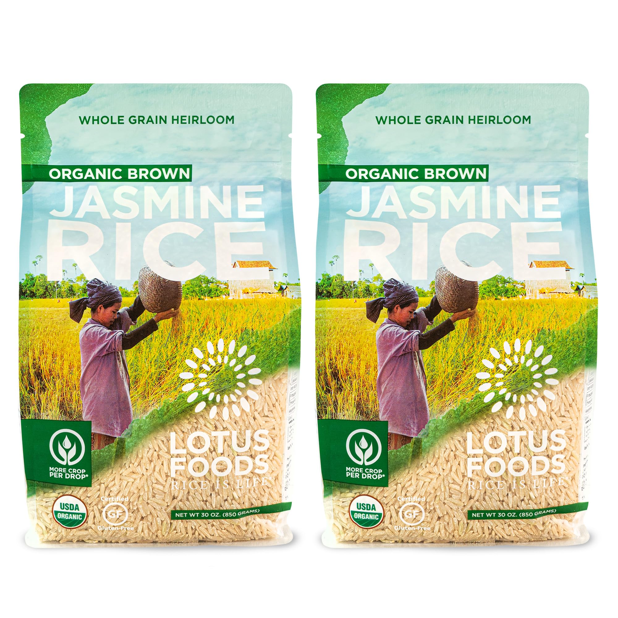 Mua Lotus Foods Organic Brown Jasmine Rice - Whole Grain Jasmine Rice,  Gluten Free Brown Rice, Organic Rice, Long Grain Asian Sticky Rice, Quick  Cook Rice in Bulk, Gluten Free - 30
