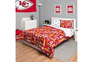 FOCO Unisex-Adult NFL Team Logo Bed in a Bag Comforter, Sheets, Pillow Cases Bedding 5-Piece Set