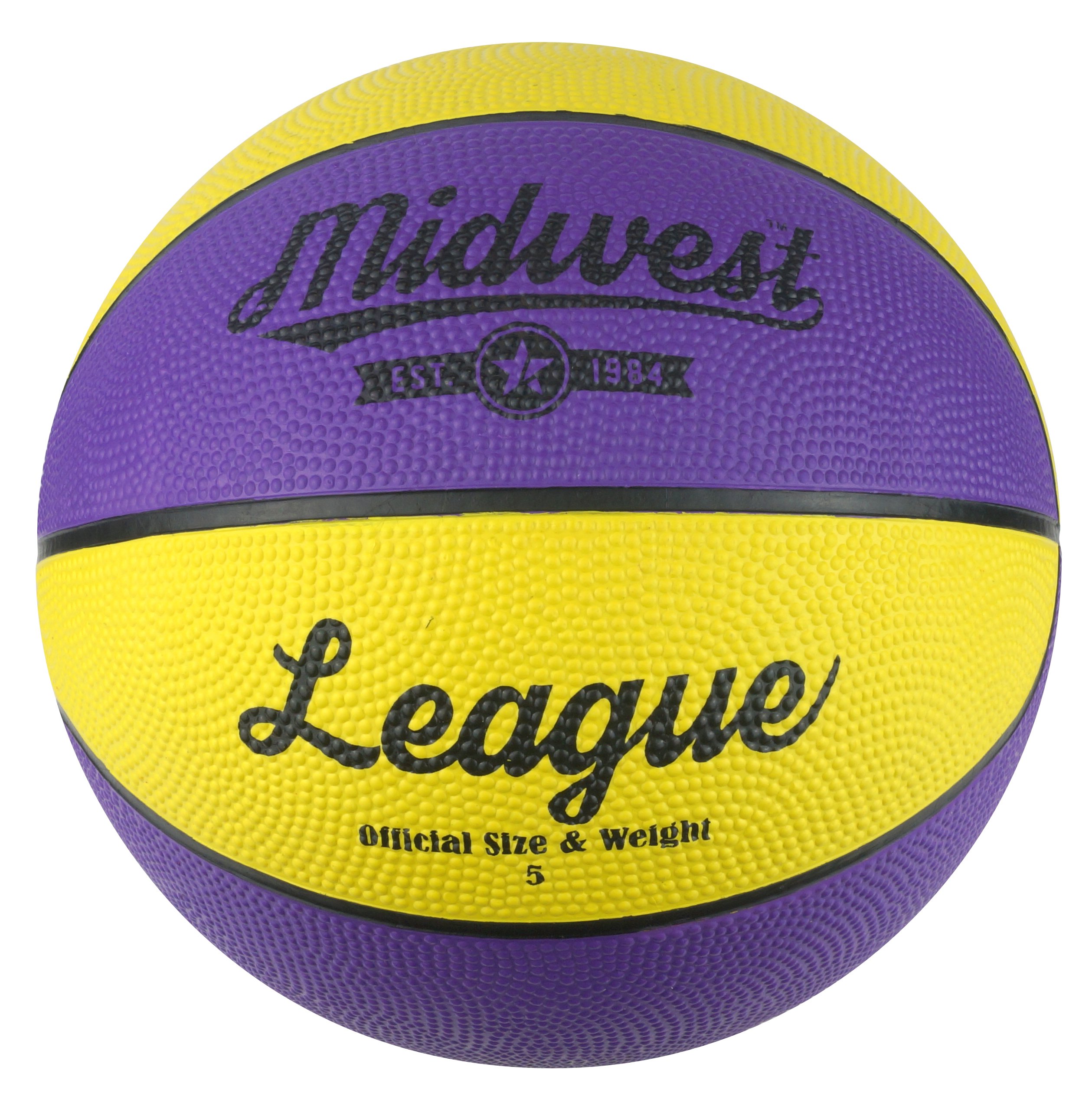 Midwest Unisex's League Basketball, Yellow/Purple, Size 7
