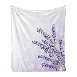 Ambesonne Lavender Throw Blanket, Little Posy of