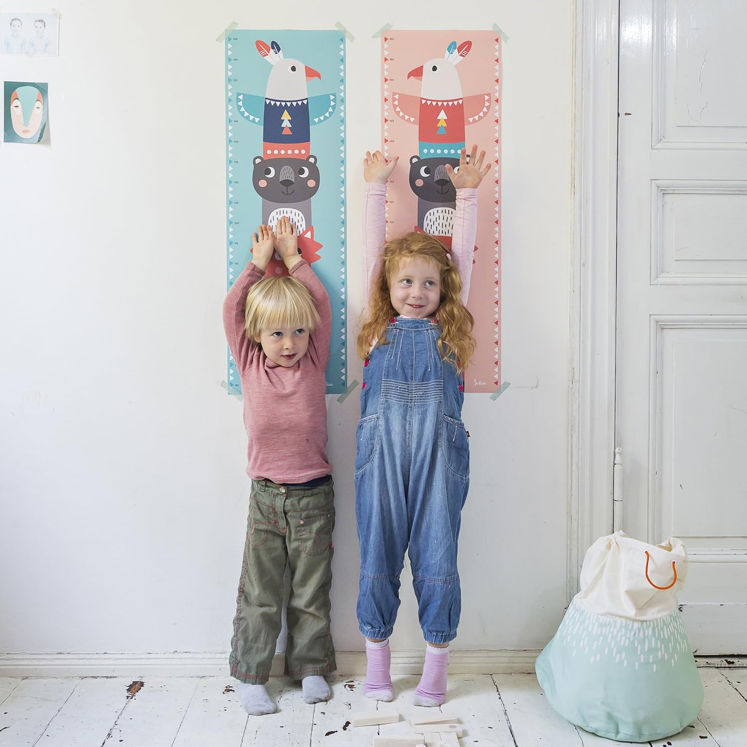 Messlatte Kinderzimmer Totem Super Zum Beschriften Fur Madchen Kinder Grosse Messen Papier Rosa Indianer Motiv