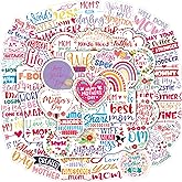 WorldBazaar 100PCS Mothers Day Stickers Mom Stickers Vinyl Waterproof Mother's Day Gift for Water Bottles Laptop Notebook Crafts Sticker for Mother Bulk